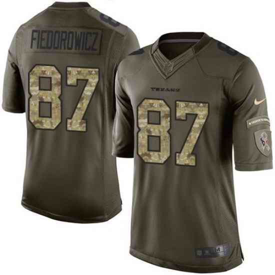 Nike Texans #87 C J  Fiedorowicz Green Mens Stitched NFL Limited Salute to Service Jersey